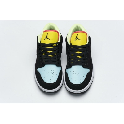 Get Air Jordan 1 Low Black Aurora Green Laser Orange CK3022-013 02