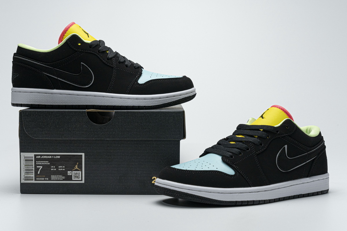 Get Air Jordan 1 Low Black Aurora Green Laser Orange CK3022-013