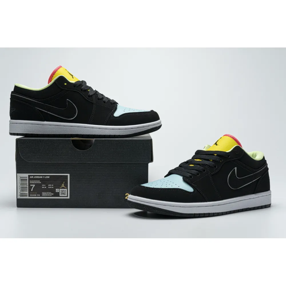 Get Air Jordan 1 Low Black Aurora Green Laser Orange CK3022-013
