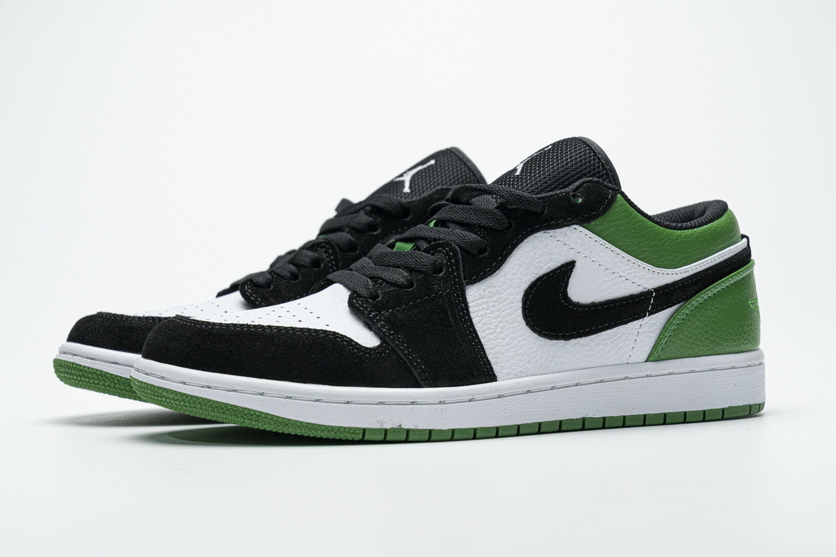 Get Air Jordan 1 Low White Black Mystic Green 553558-113