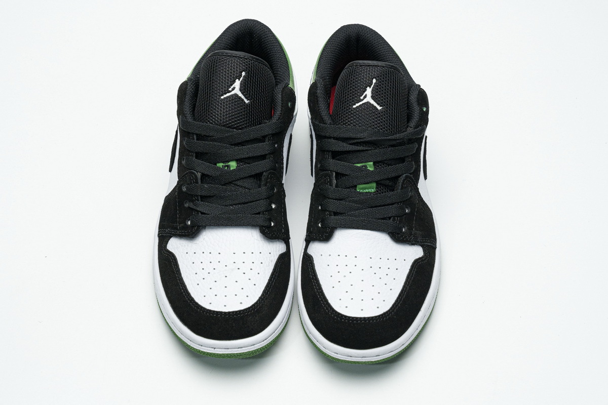 Get Air Jordan 1 Low White Black Mystic Green 553558-113