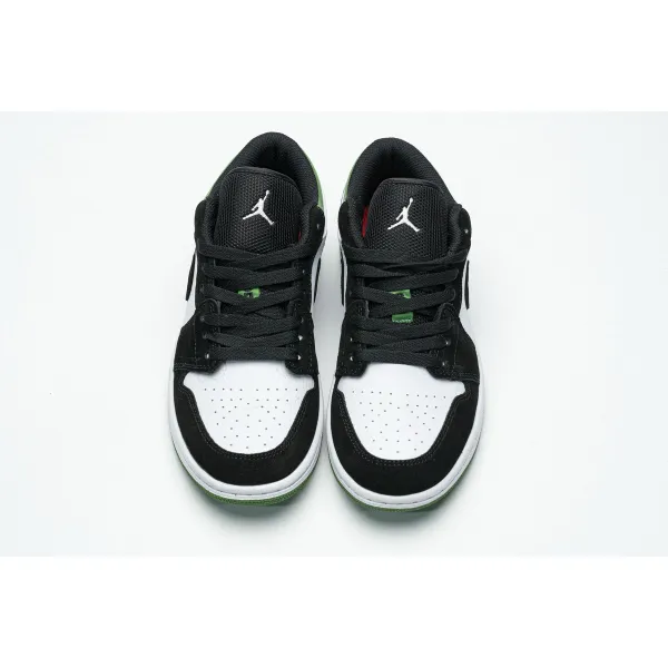 Get Air Jordan 1 Low White Black Mystic Green 553558-113