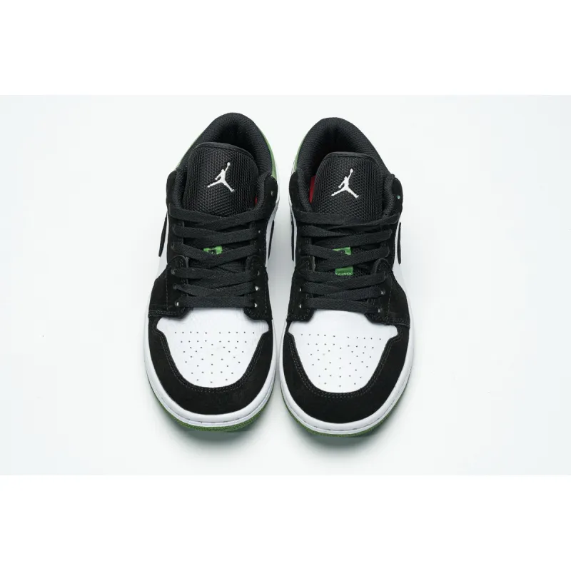Get Air Jordan 1 Low White Black Mystic Green 553558-113