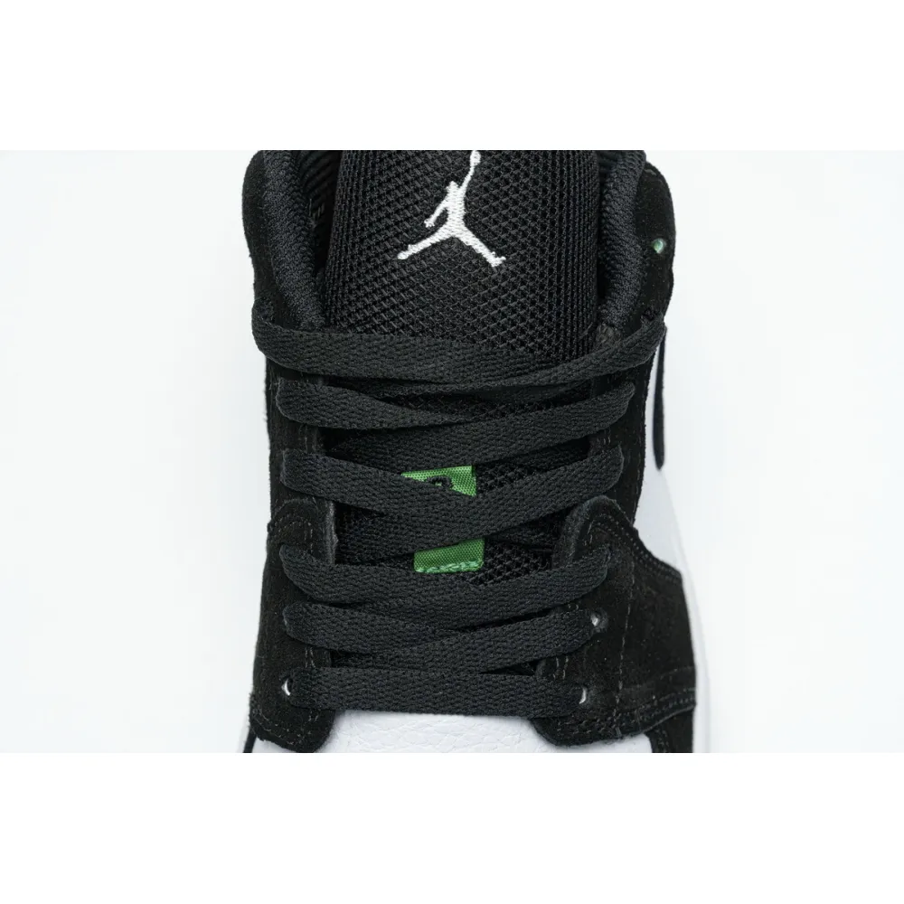 Get Air Jordan 1 Low White Black Mystic Green 553558-113