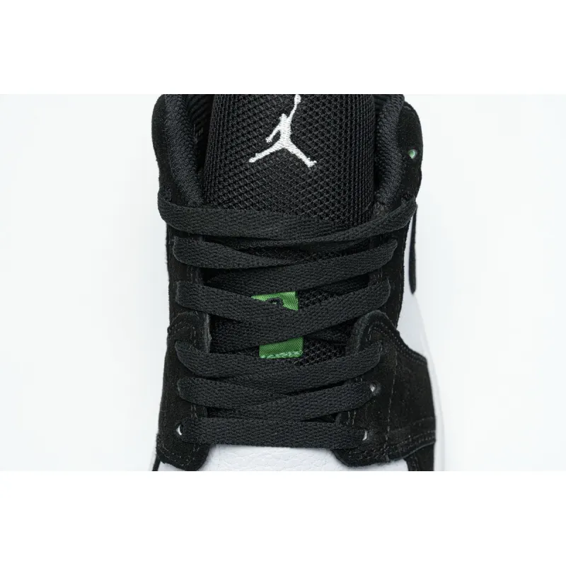 Get Air Jordan 1 Low White Black Mystic Green 553558-113