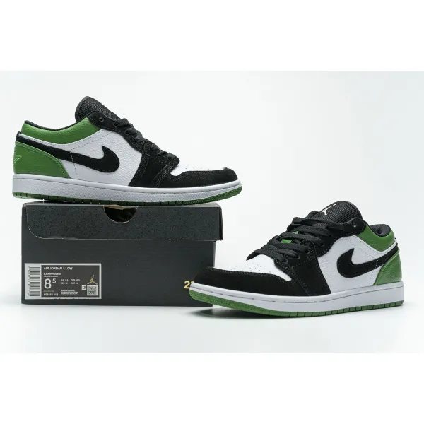 Get Air Jordan 1 Low White Black Mystic Green 553558-113