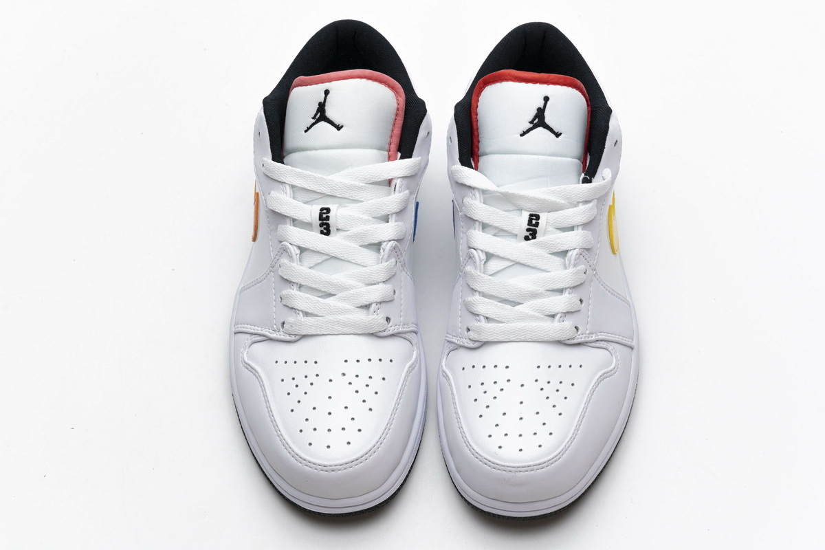 Get Air Jordan 1 Low White Multi-Color CW7009-100