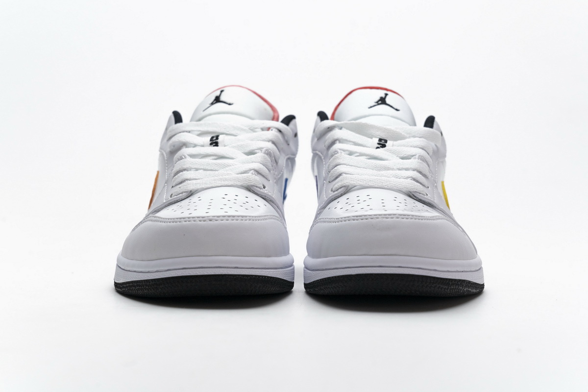 Get Air Jordan 1 Low White Multi-Color CW7009-100