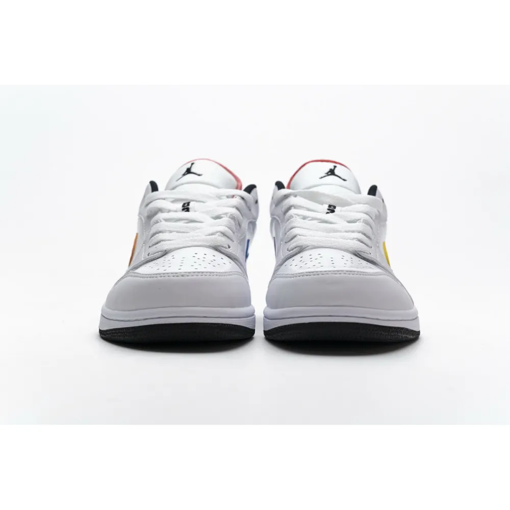 Get Air Jordan 1 Low White Multi-Color CW7009-100