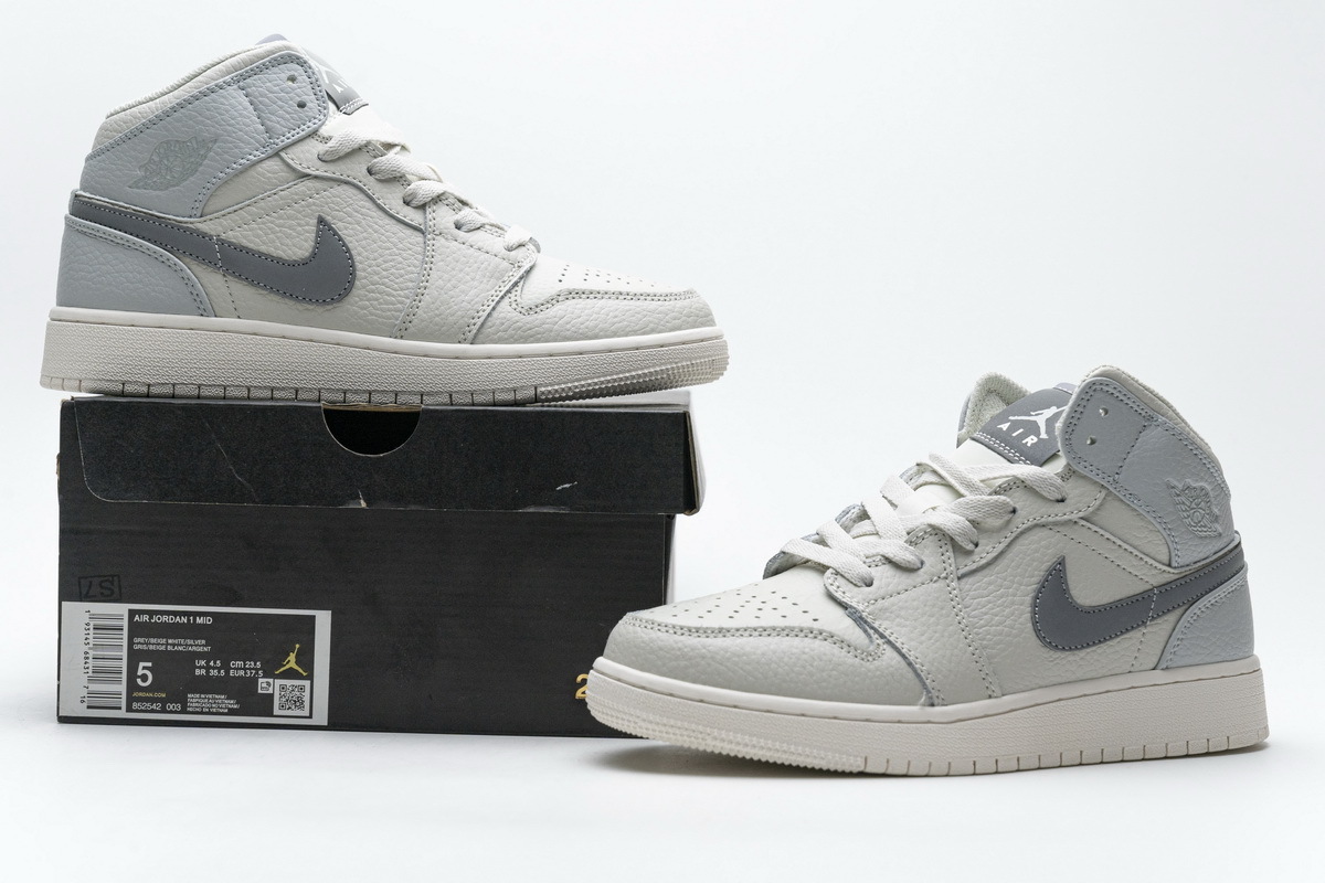 Get Air Jordan 1 Mid Light Bone 852542-003