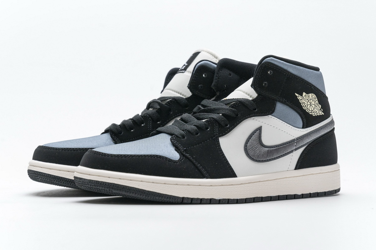 Get Air Jordan 1 Mid Satin Grey Toe 852542-011