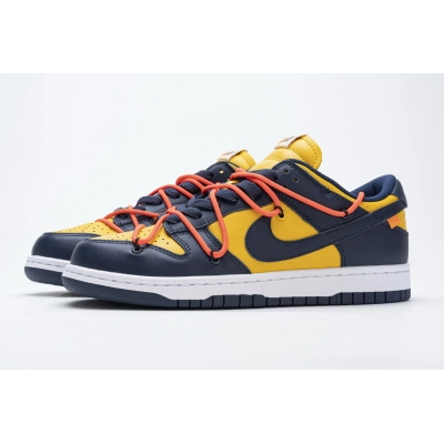 H12 Nike Dunk Low Off-White University Gold Midnight Navy CT0856-700 01