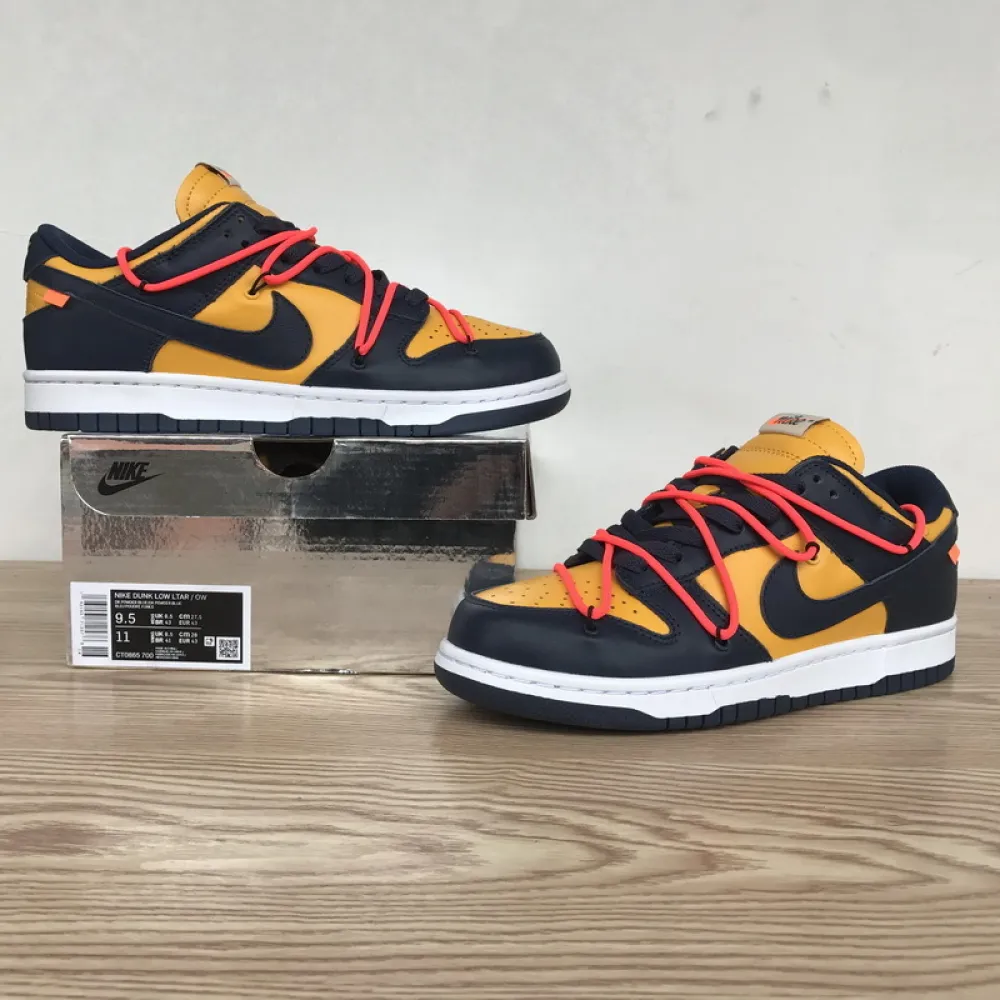 H12 Nike Dunk Low Off-White University Gold Midnight Navy CT0856-700