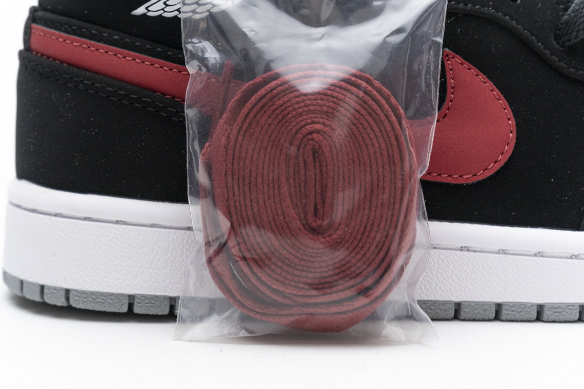 Get Air Jordan 1 Mid Multi-Color Swoosh Black (GS) 554725-065