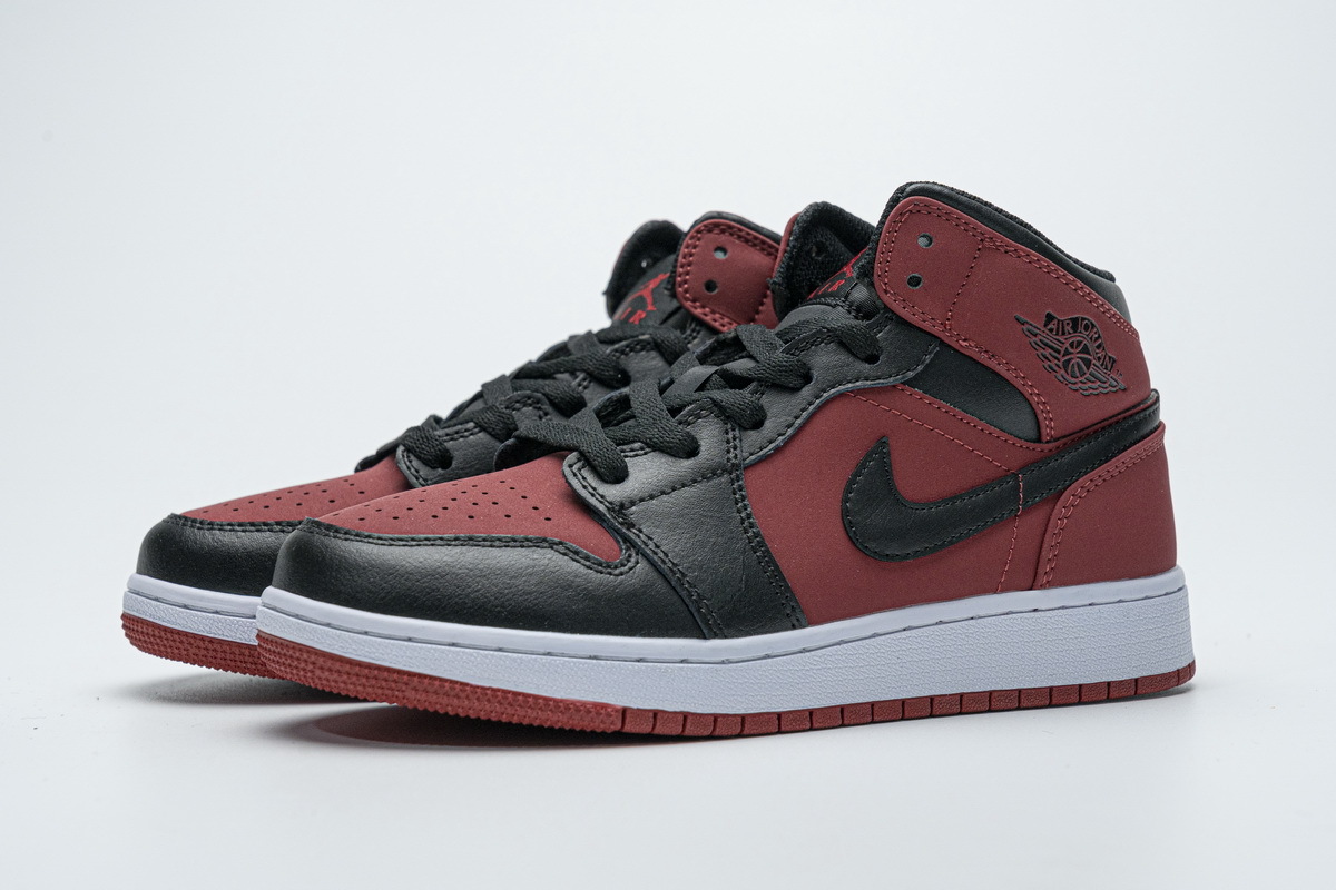 Get Air Jordan 1 Mid Gym Red Black (GS) 554725-610
