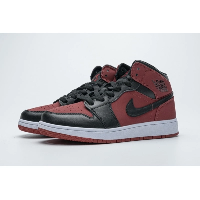 Get Air Jordan 1 Mid Gym Red Black (GS) 554725-610 01