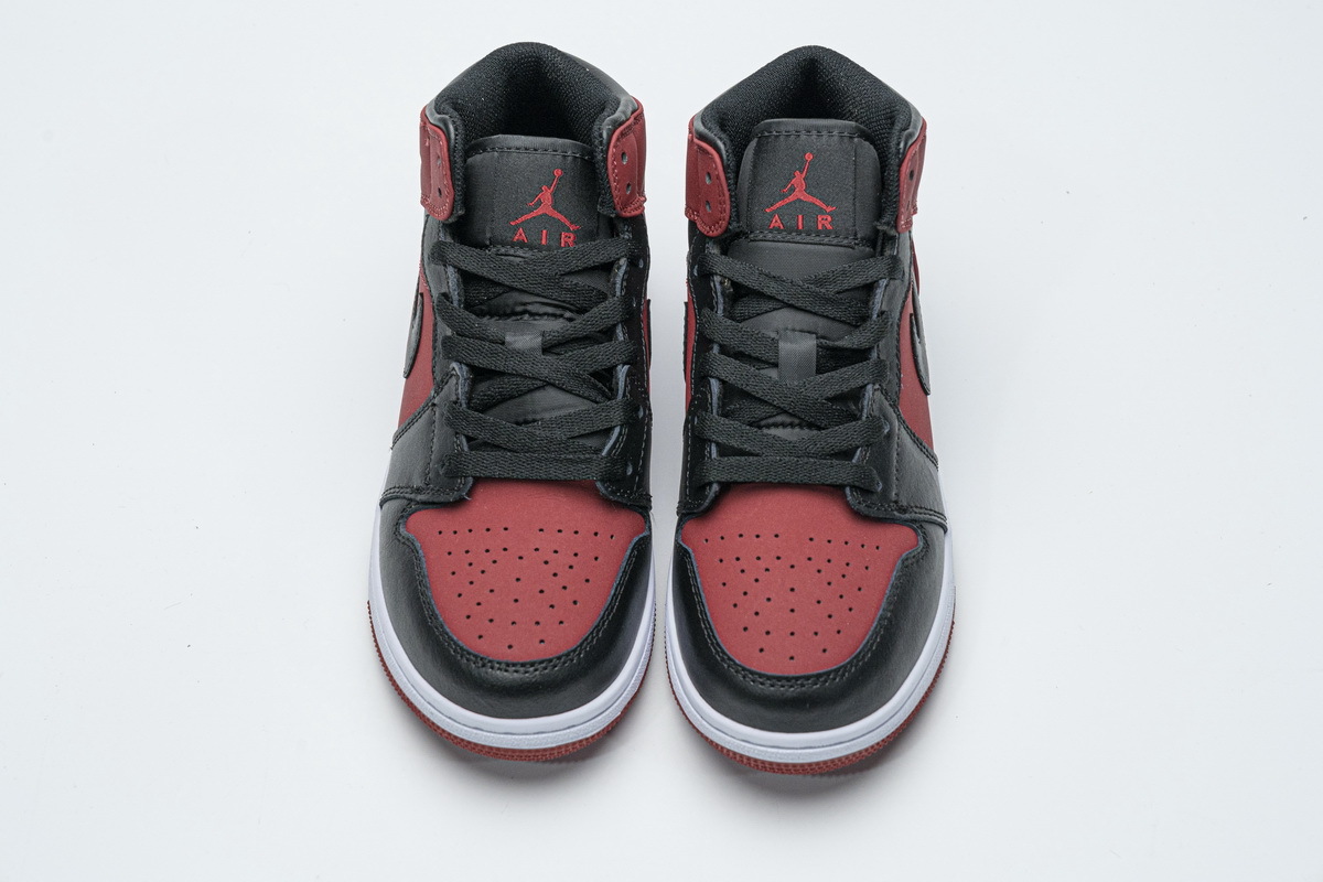 Get Air Jordan 1 Mid Gym Red Black (GS) 554725-610