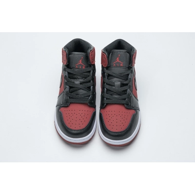 Get Air Jordan 1 Mid Gym Red Black (GS) 554725-610 02
