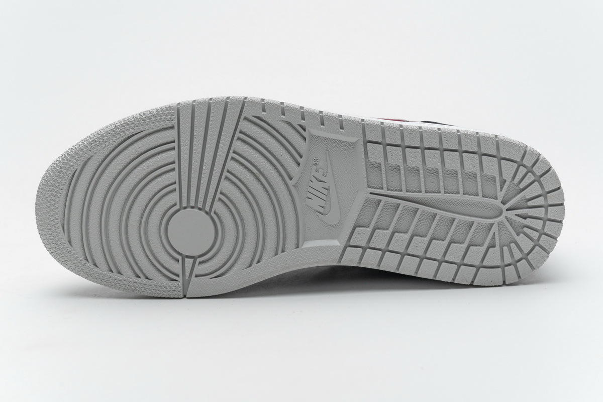 Get Air Jordan 1 Mid Black Particle Grey Gym Red 554724-060