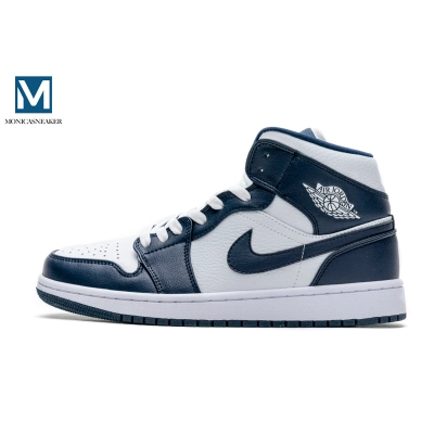 Get Air Jordan 1 Mid White Metallic Gold Obsidian 554724-174 01