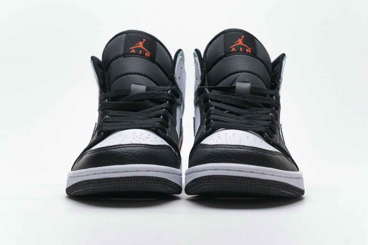 Get Air Jordan 1 Mid SE White Black Red Spruce (GS) BQ6931-100