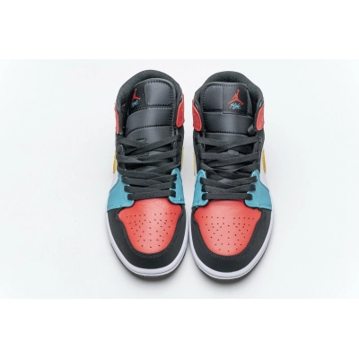 Get Air Jordan 1 Mid Bred Multi-Color 554724-125 02