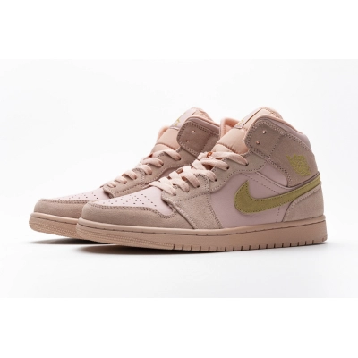 Get Air Jordan 1 Mid Coral Gold 852542-600 01