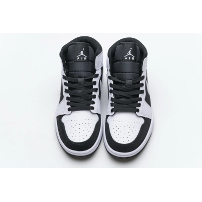 Get Air Jordan 1 Mid White Black 554724-113 02