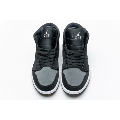 Get Air Jordan 1 Mid Nylon Black Anthracite 852542-012  02