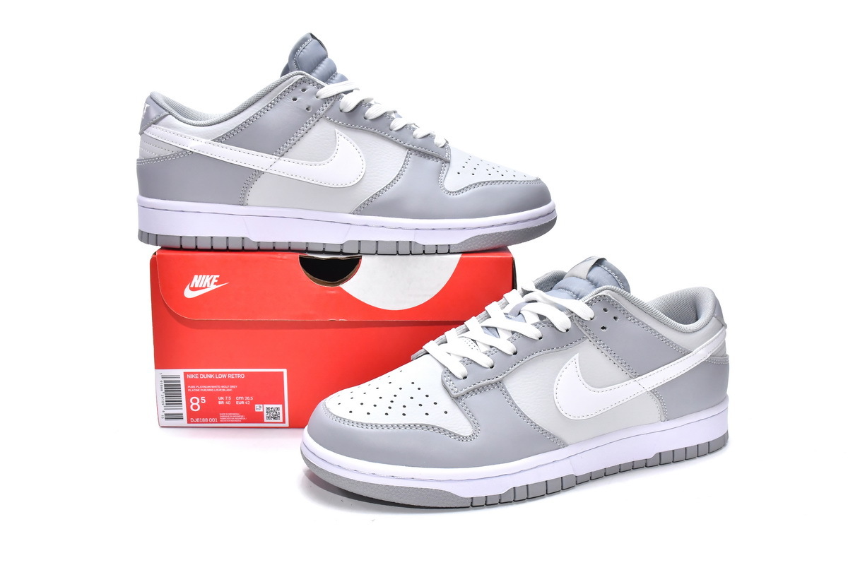 Get Nike Dunk Low Retro Grey White DJ6188-001