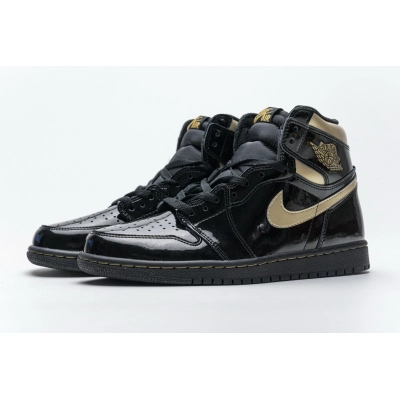 Get Air Jordan 1 Retro High Black Metallic Gold (2020) 555088-032 01
