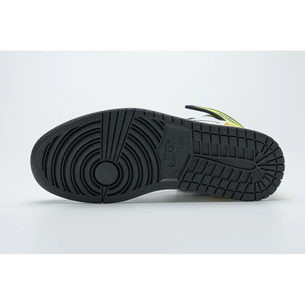 Get Air Jordan 1 Retro High White Black Volt University Gold 555088-118