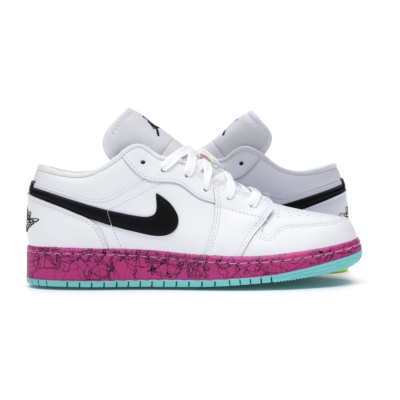 Get Jordan 1 Low Multi-Color Midsoles White (GS) CV9548-100 01