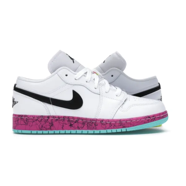 Get Jordan 1 Low Multi-Color Midsoles White (GS) CV9548-100