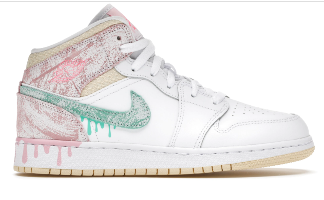 Get Jordan 1 Mid Paint Drip (GS) DD1666-100