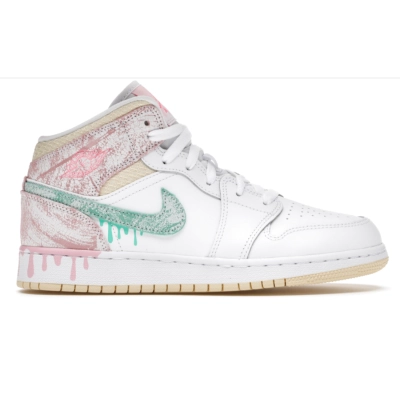 Get Jordan 1 Mid Paint Drip (GS) DD1666-100 01