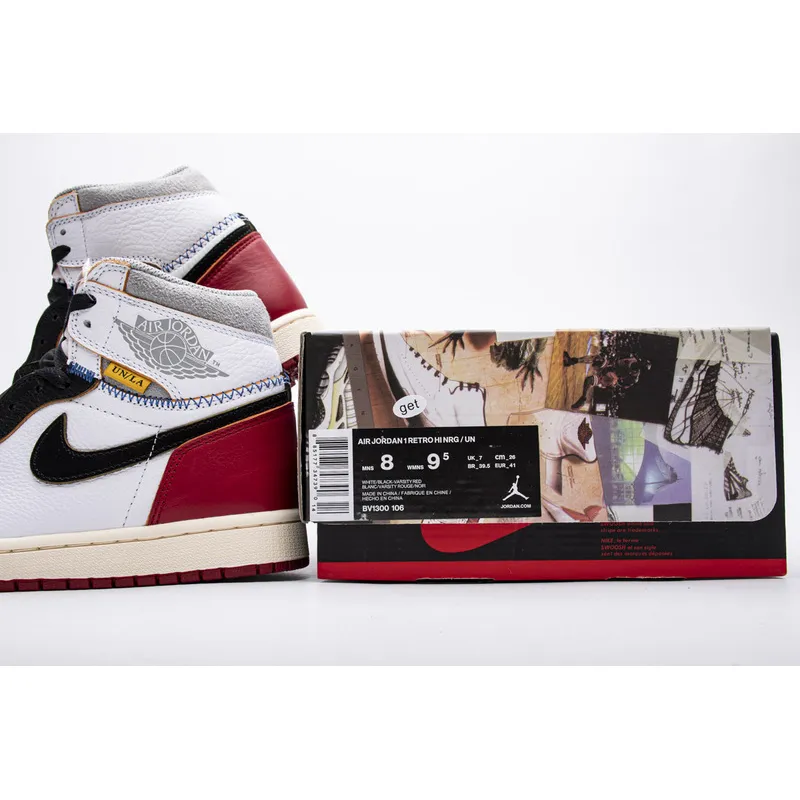 Get Air Jordan 1 Retro High Union Los Angeles Black Toe BV1420-106