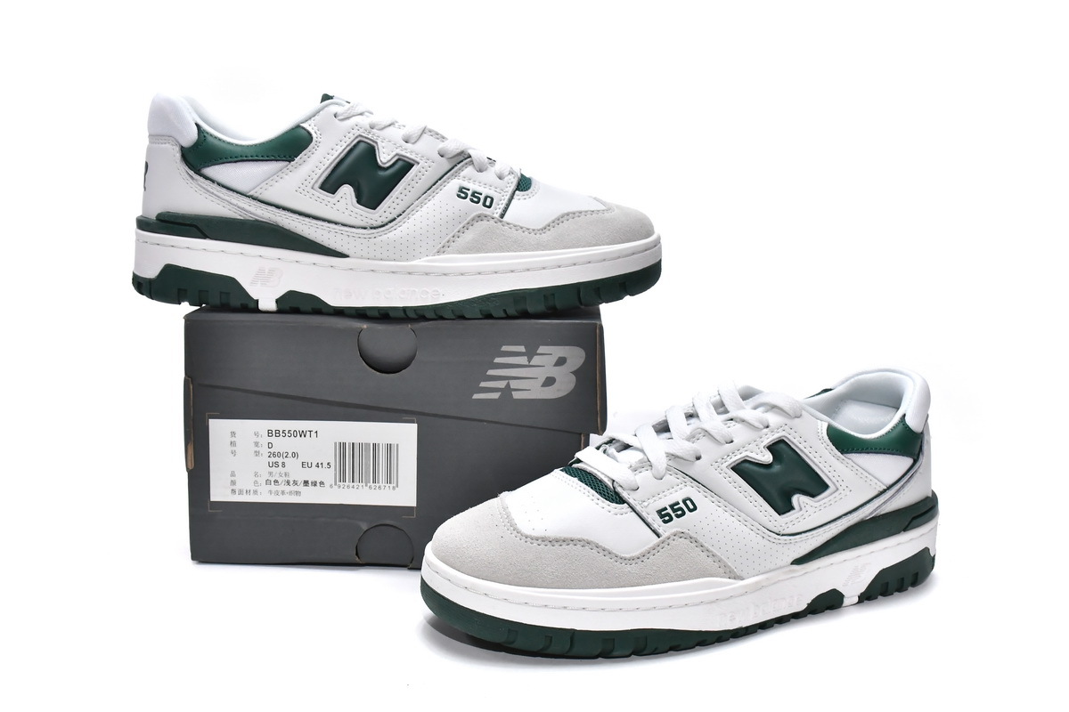 Get New Balance 550 White Green BB550WT1