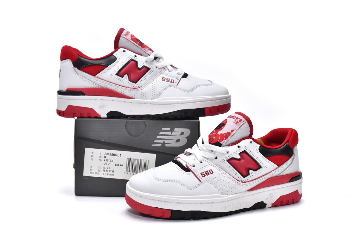 Get New Balance 550 White Team Red BB550SE1