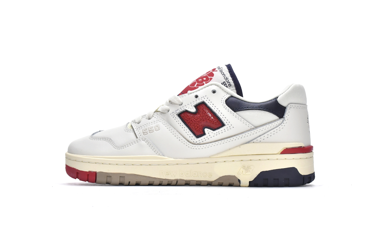 Get Aimé Leon Dore x New Balance 550 White Red Navy BB550A3