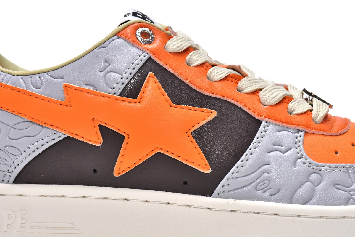 A Bathing Ape Bape Sta Low Grey Orange 1H70-291-002