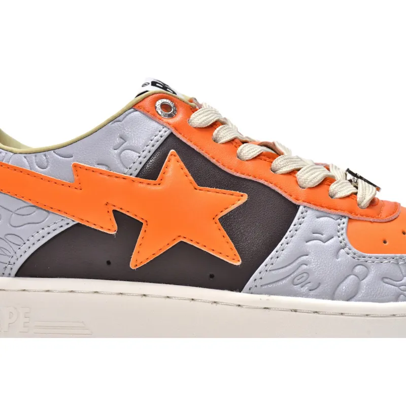 A Bathing Ape Bape Sta Low Grey Orange 1H70-291-002