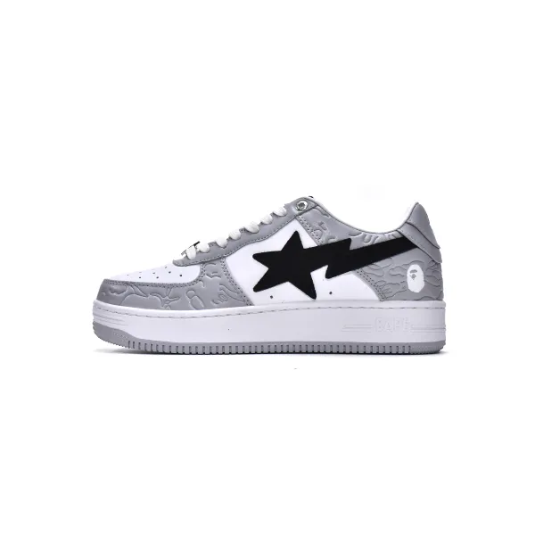 A Bathing Ape Bape Sta Low White Grey 1H70-191-002