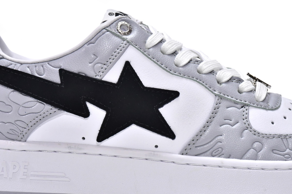 A Bathing Ape Bape Sta Low White Grey 1H70-191-002