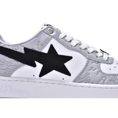 A Bathing Ape Bape Sta Low White Grey 1H70-191-002 02