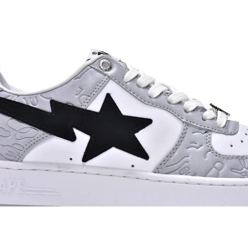 A Bathing Ape Bape Sta Low White Grey 1H70-191-002