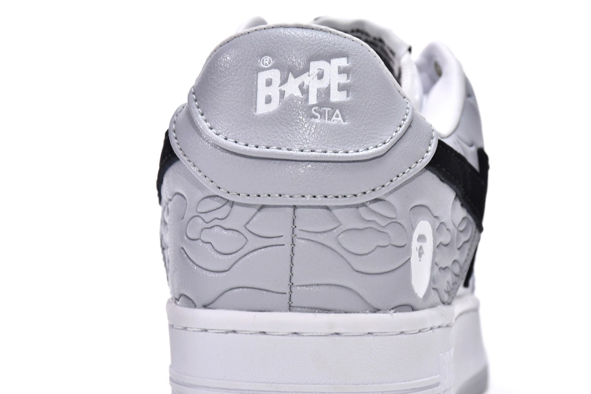 A Bathing Ape Bape Sta Low White Grey 1H70-191-002