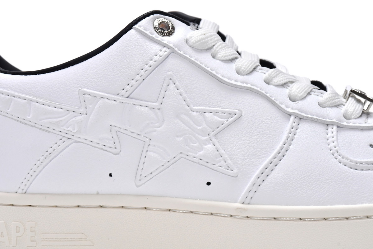 A Bathing Ape Bape Sta Low White Black 1H70-191-022