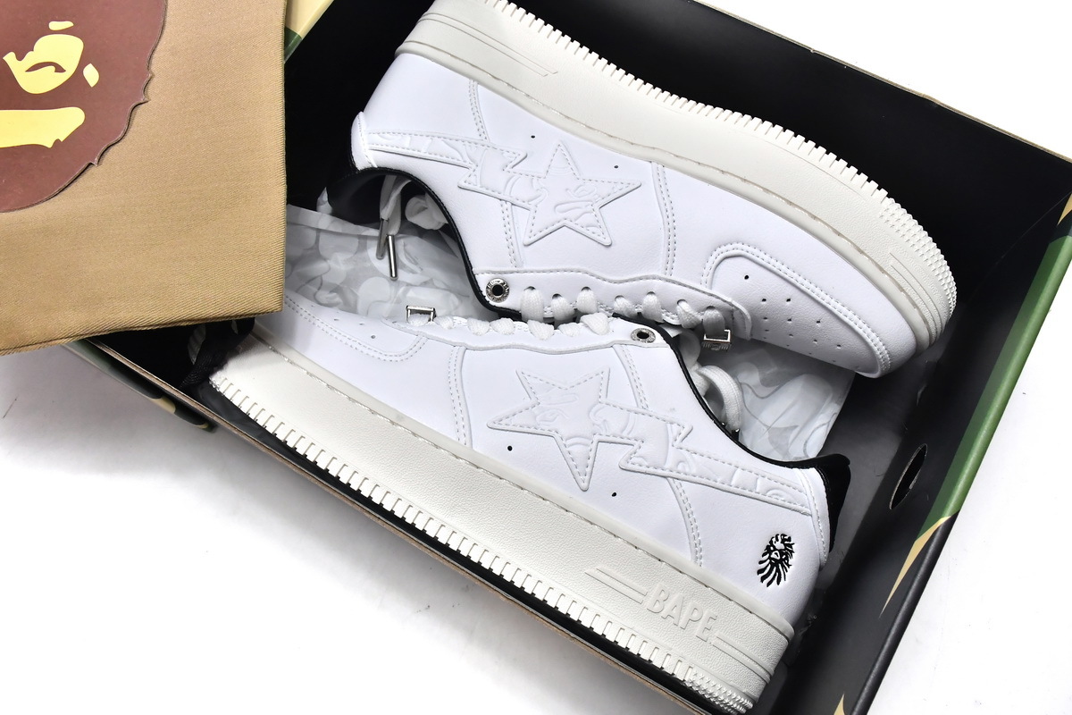 A Bathing Ape Bape Sta Low White Black 1H70-191-022