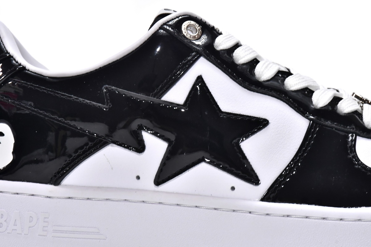 A Bathing Ape Bape Sta Low Black White 1H70-191-001